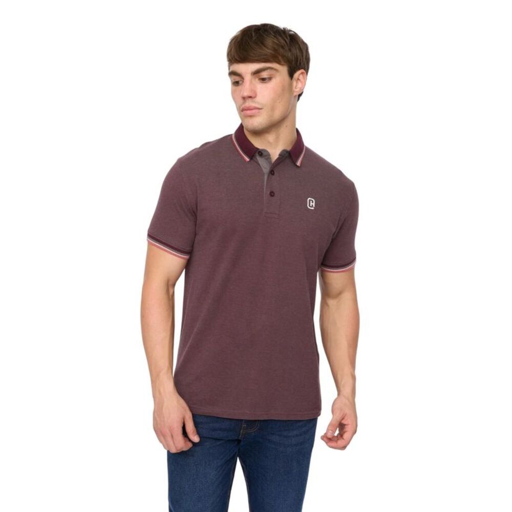 Crosshatch Mens Mettormoore Polo Shirt / Raisin Purple